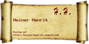 Heiner Henrik névjegykártya